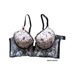 Youmita Balconette Longline Bra Women Color Black Size 36B